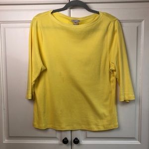 Cotton boat neck 3/4 sleeve T-Shirt